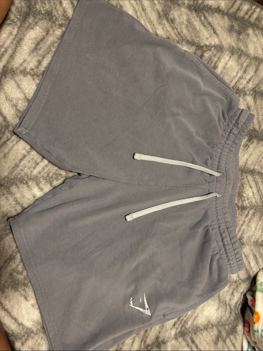 Gymshark Gray Elastic Waist Shorts with White Drawstring